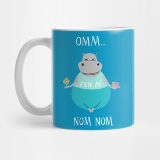 Omm Nom Nom - funny yoga hippo Mug